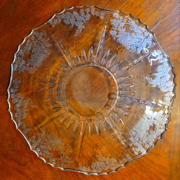 New Martinsville Glass Co Clear Glass Dessert / Serving Plate RADIANCE 1936-1944 - Picture 2 of 5